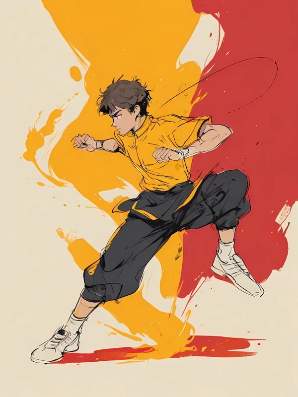Dynamic Martial Arts Illustration