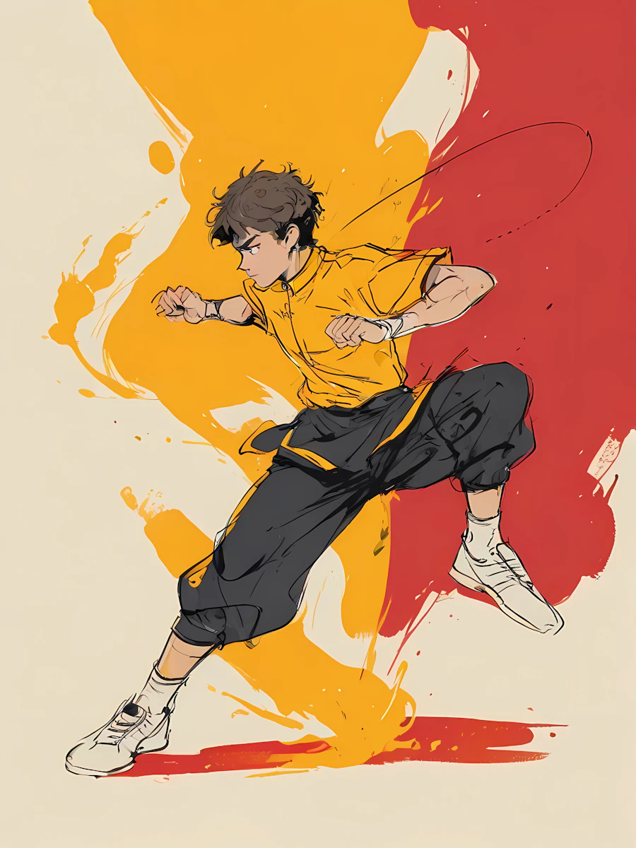 Dynamic Martial Arts Illustration