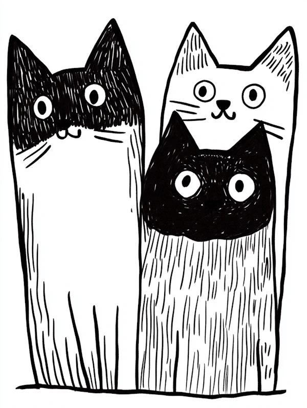 Cartoon Cats Illustration