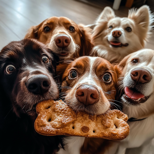 Dogs with Biscuit