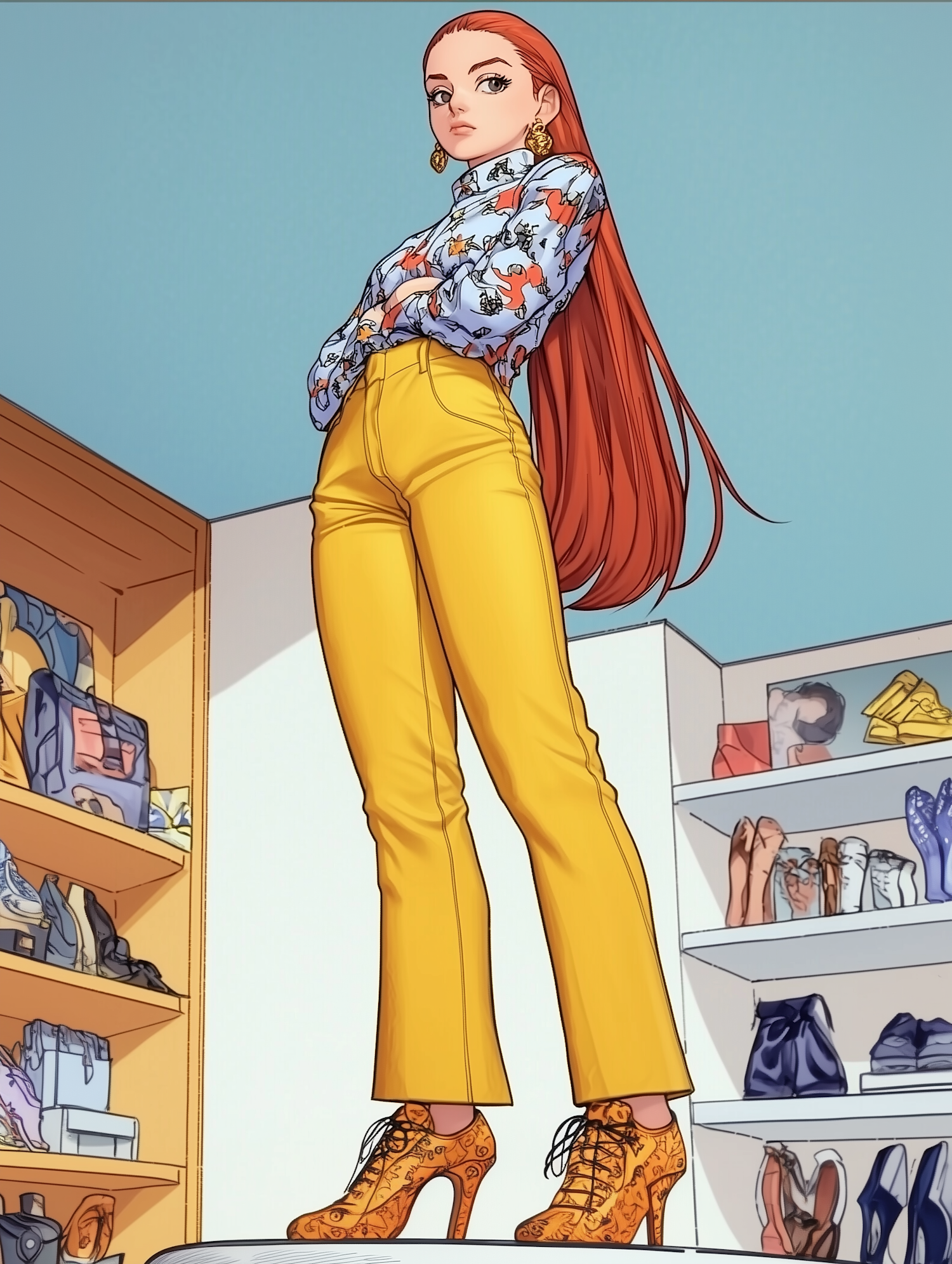 Confident Woman in Fashion Store