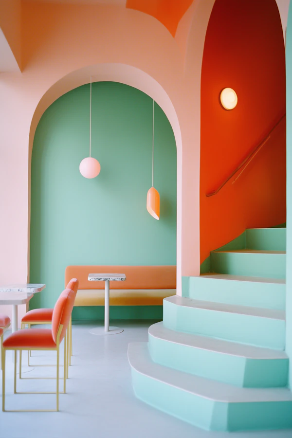 Modern Interior with Vibrant Colors