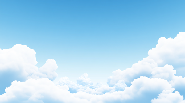 Serene Sky with Fluffy Clouds