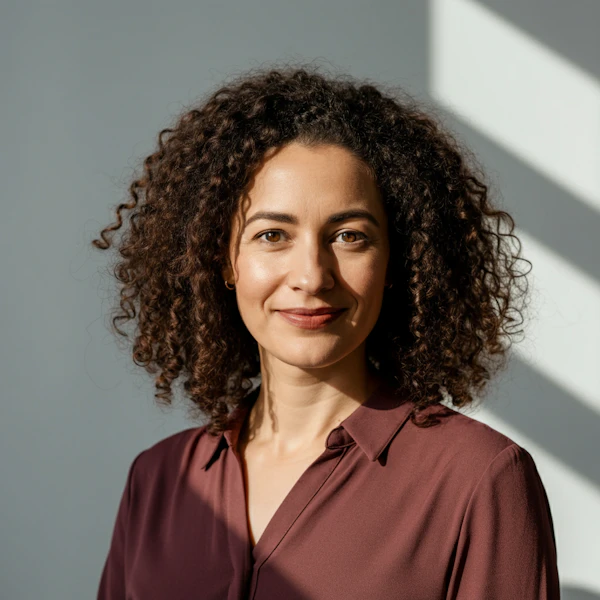 Portrait of a Woman with Curly Hair