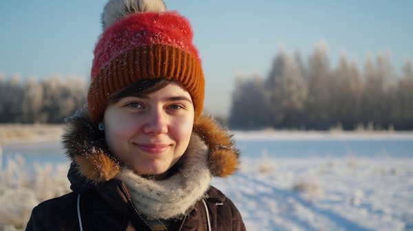 Person in Snowy Landscape