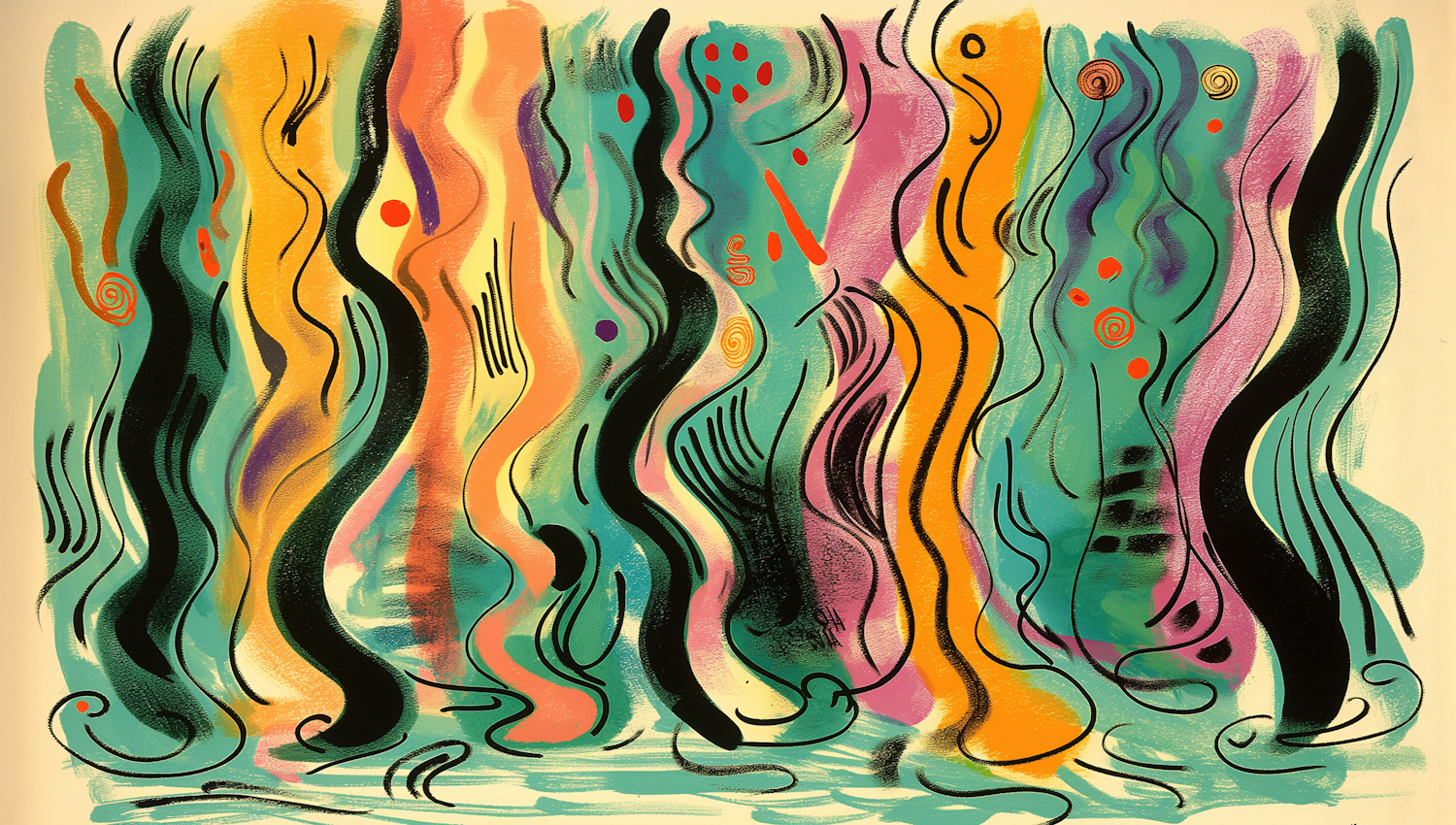 Vibrant Abstract Wavy Forms