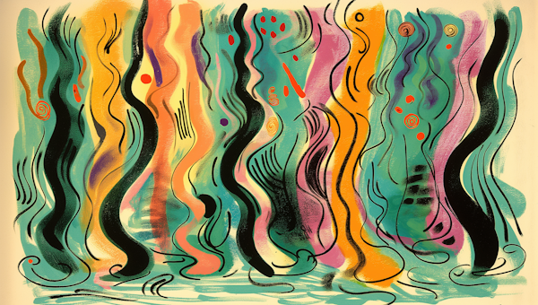 Vibrant Abstract Wavy Forms