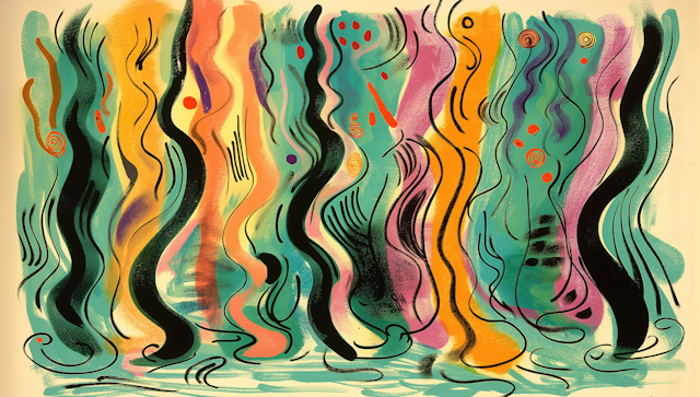 Vibrant Abstract Wavy Forms