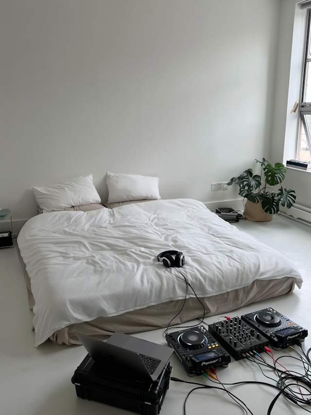 Minimalist DJ Bedroom