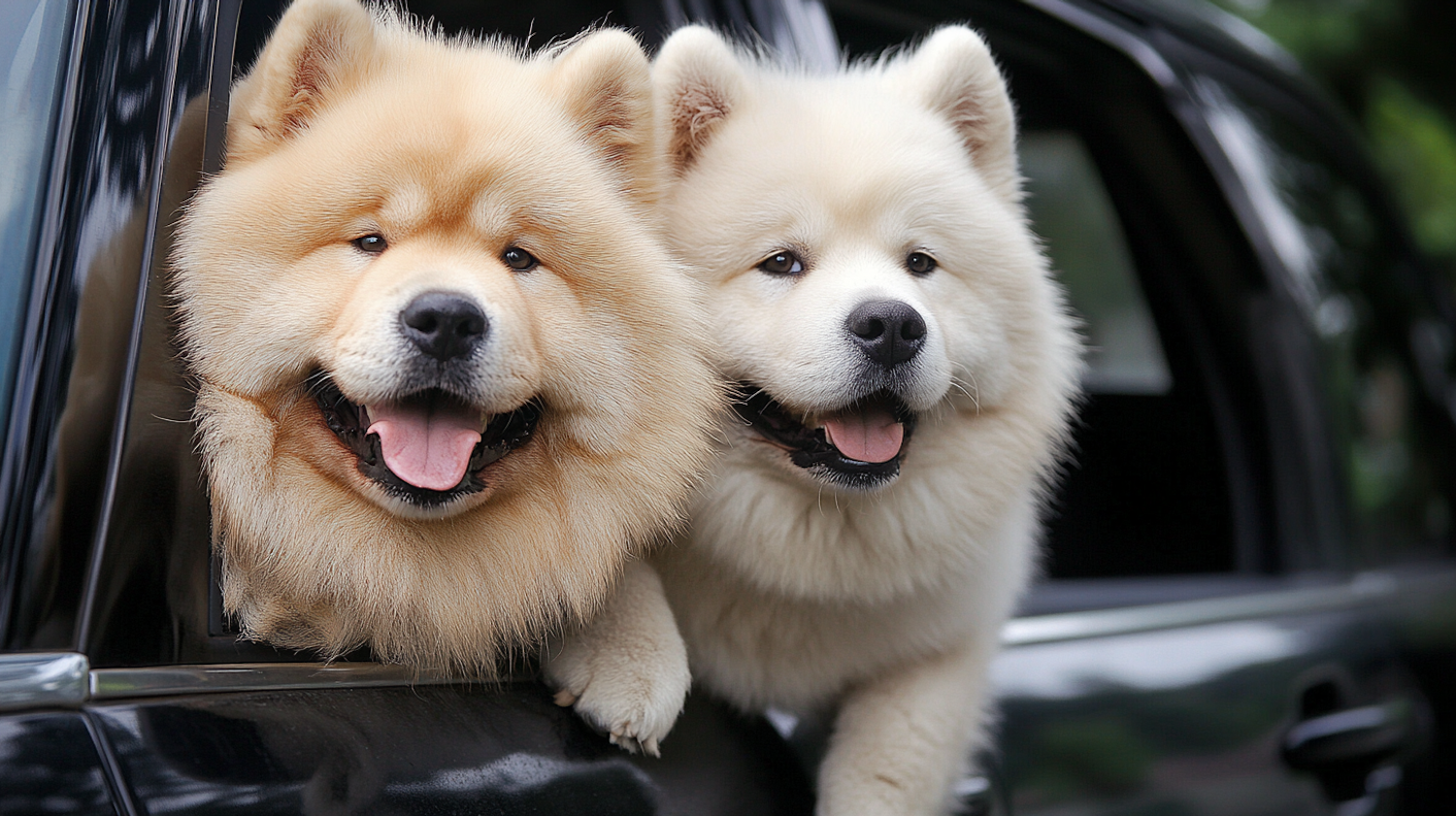 Joyful Dogs in Car