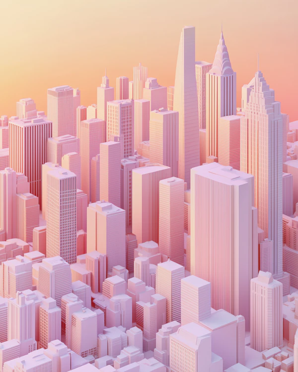 Pastel Cityscape Art