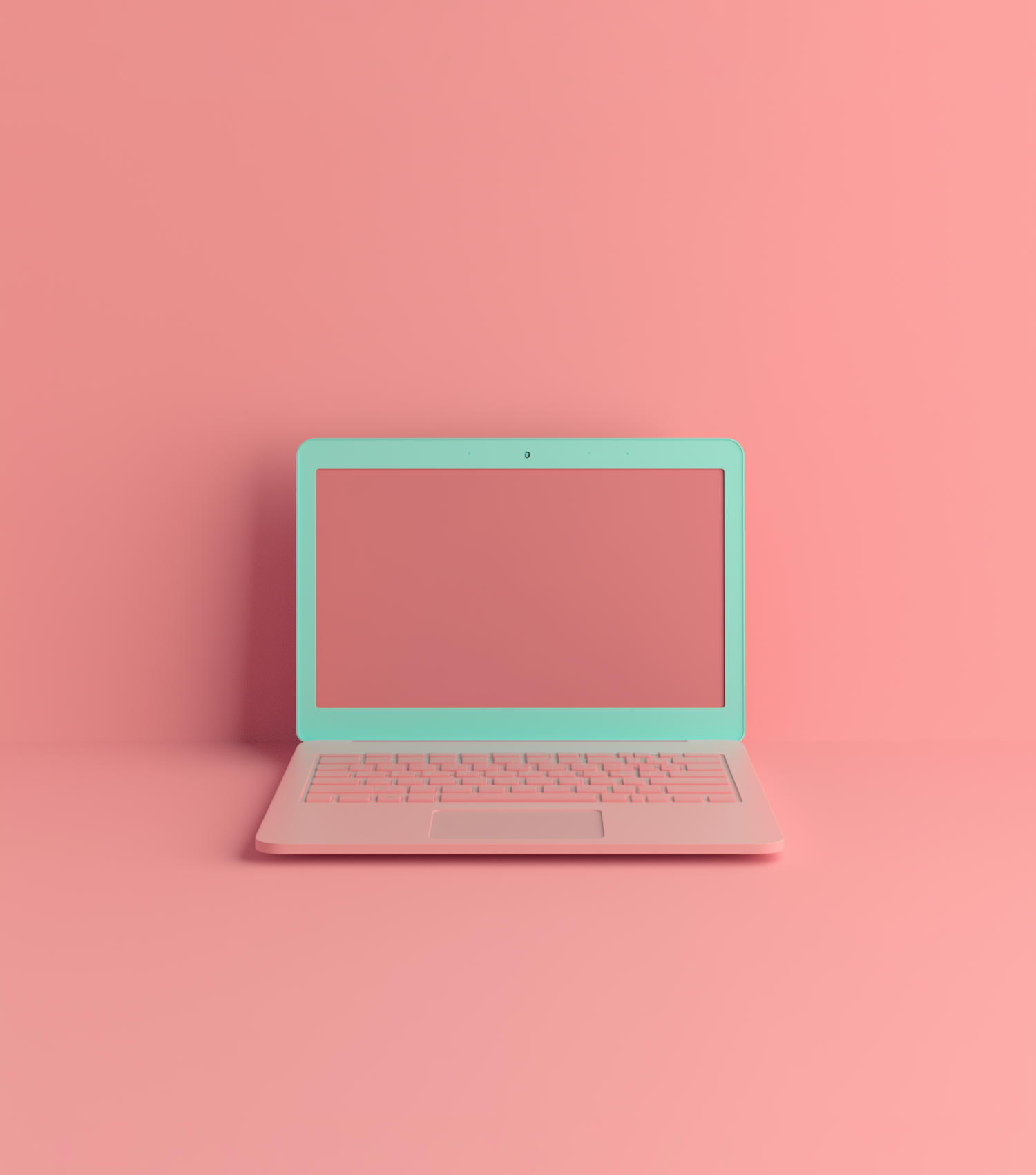 Turquoise and Pink Minimalist Laptop