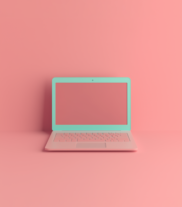 Turquoise and Pink Minimalist Laptop