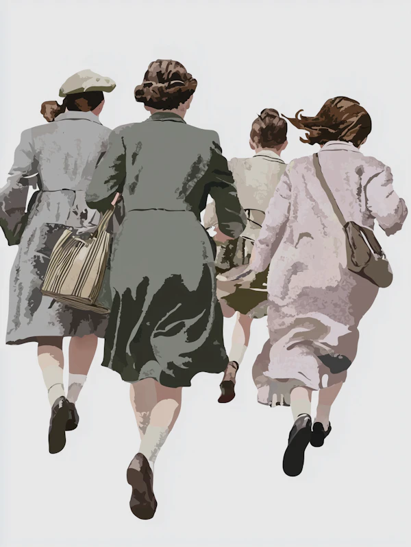 Vintage Women Walking