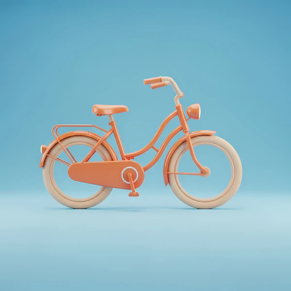 Stylized Orange Bicycle