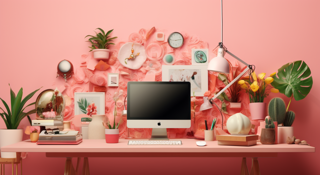 Pink Palette Creative Workspace Photo on Lummi