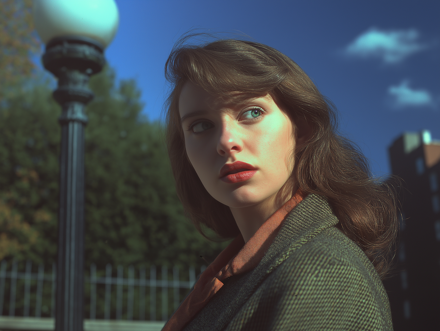 Contemplative Woman in Greenery