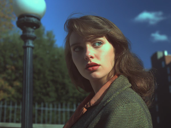 Contemplative Woman in Greenery