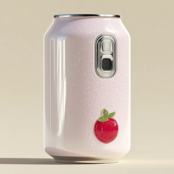 Glossy Pink Beverage Can