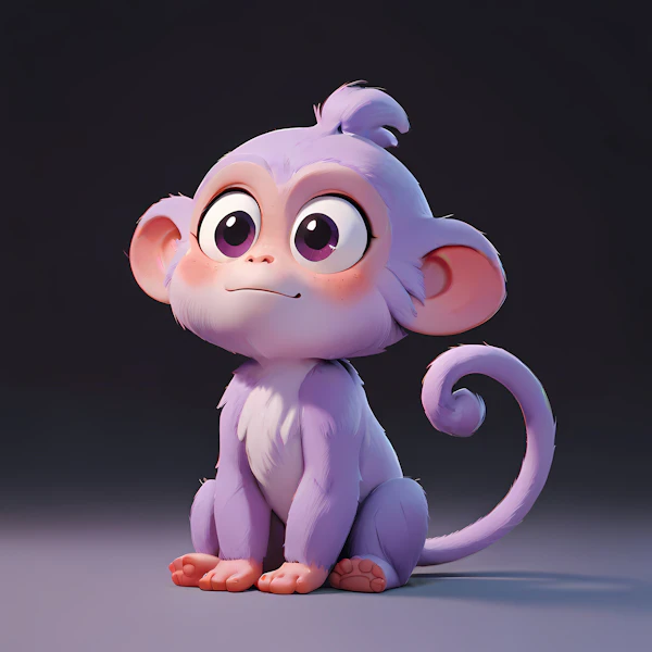 Adorable Cartoon Monkey