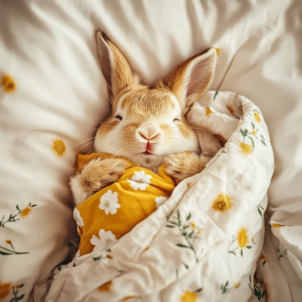 Cozy Rabbit in Blanket
