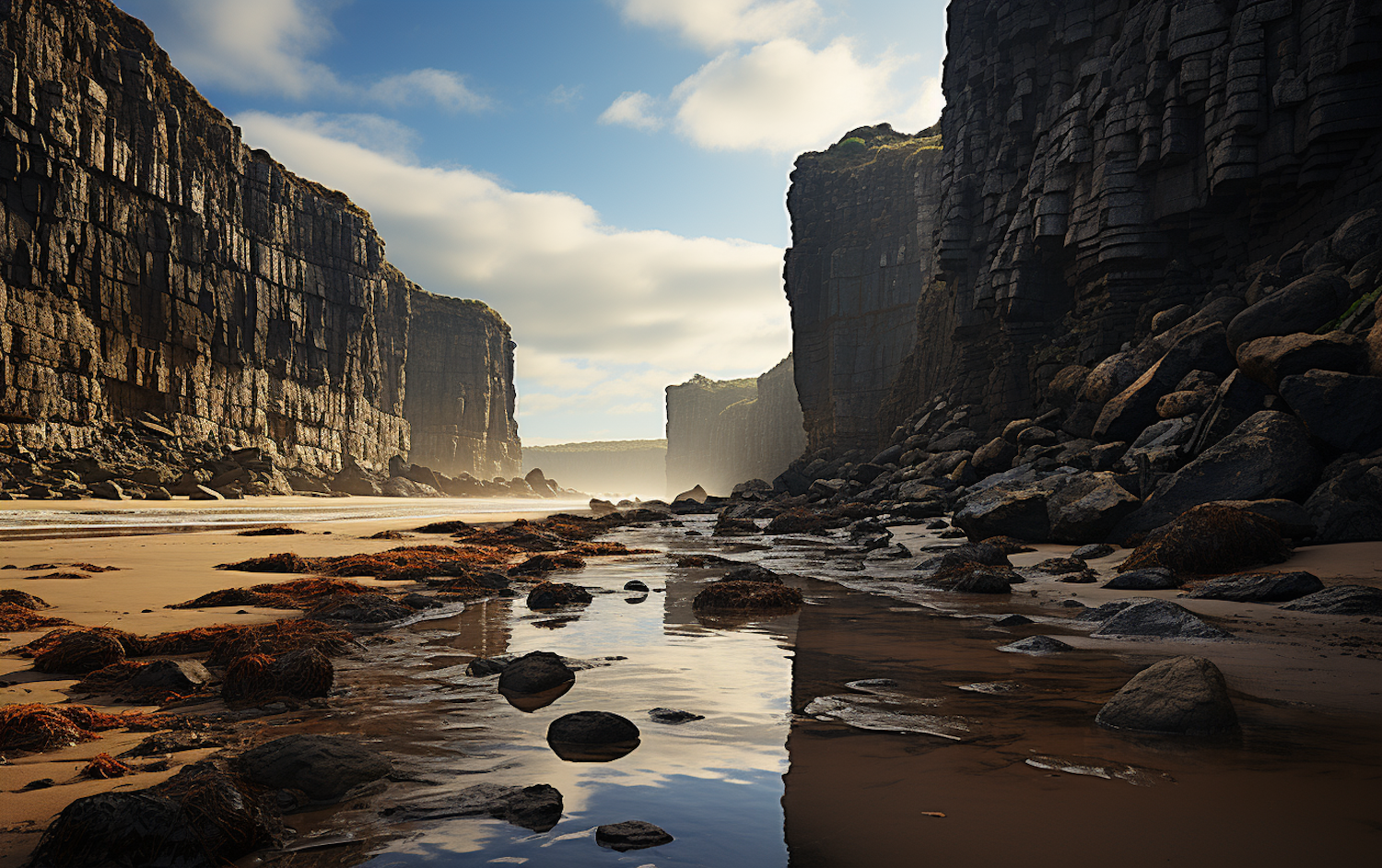 Golden Hour at the Cliffside Beach