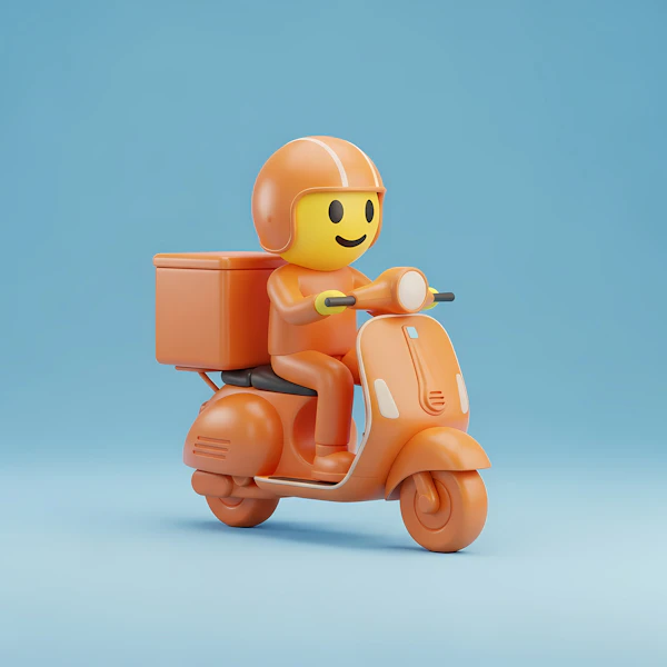 Delivery Character on Scooter
