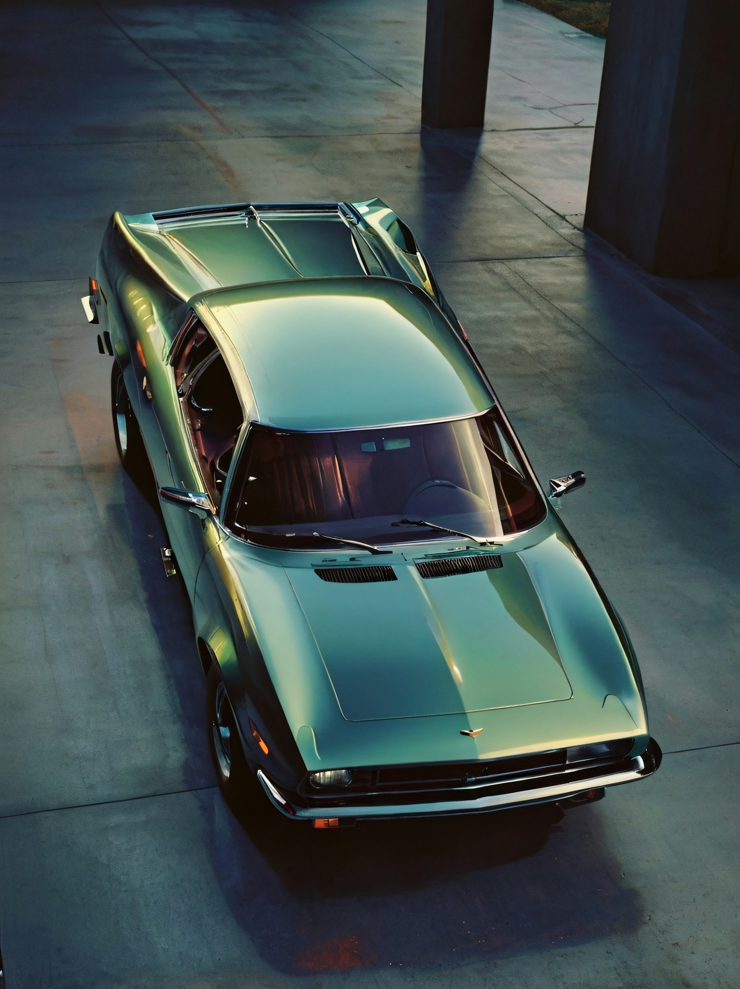 Vintage Green Sports Car