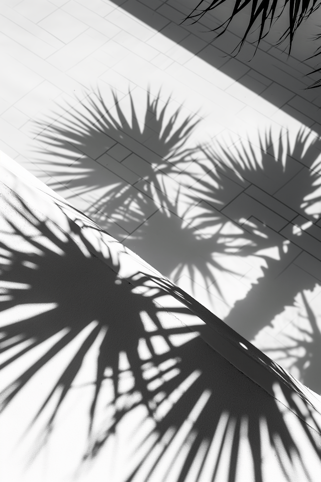 Play of Light and Shadows with Palm Leaves