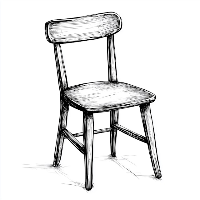 Classic Wooden Chair Sketch