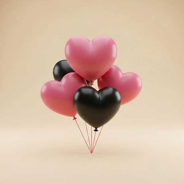 Heart Balloons Cluster
