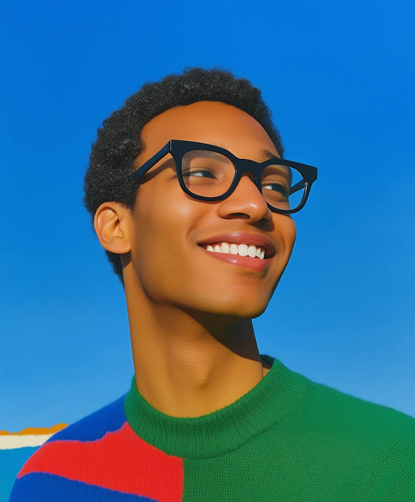 Joyful Person with Stylish Glasses