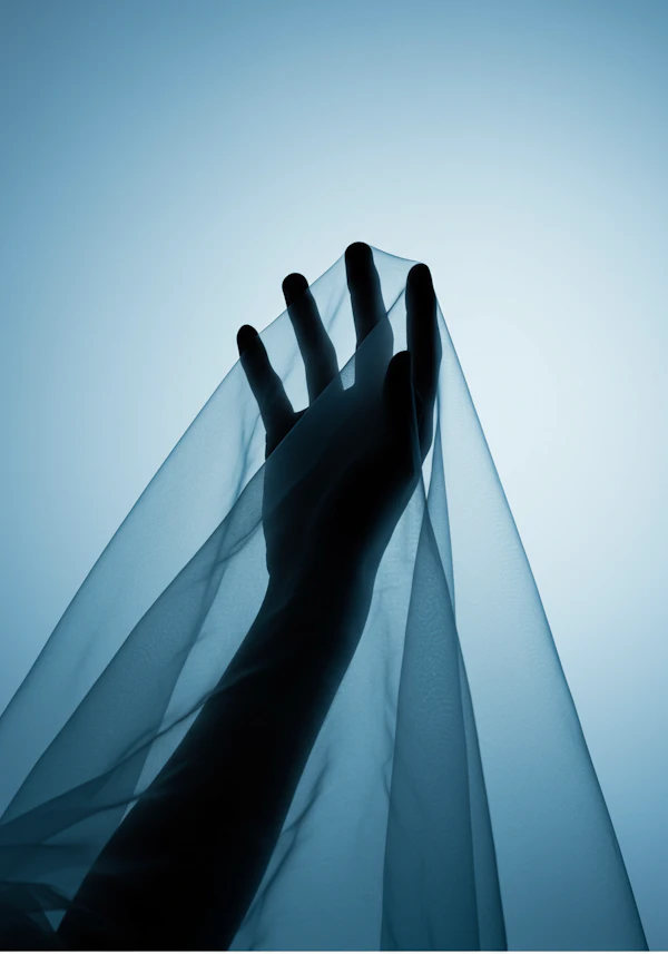 Hand Under Sheer Fabric