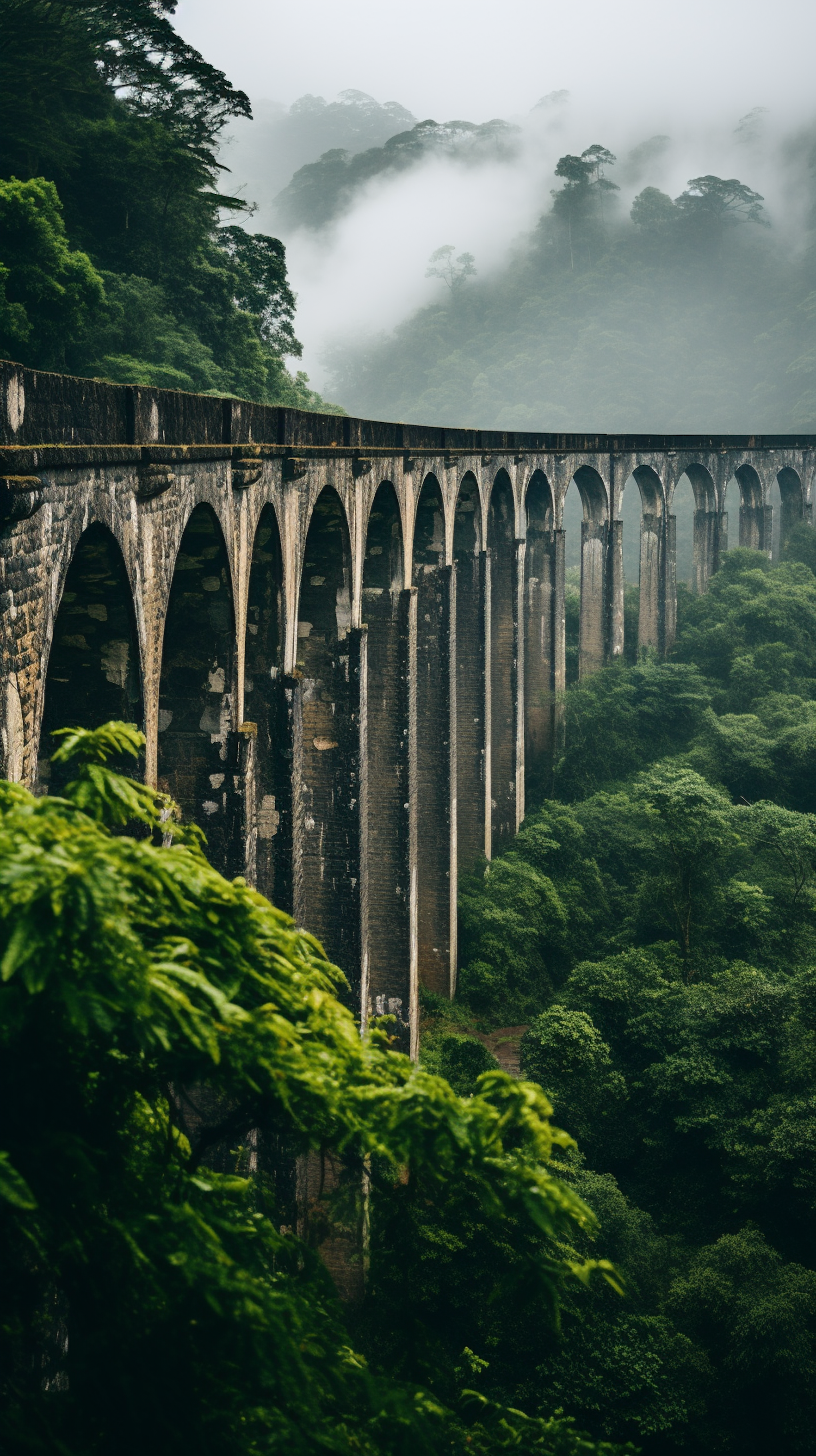 Mystic Aqueduct in Verdant Landscape