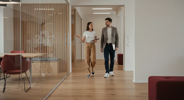 Office Hallway Discussion