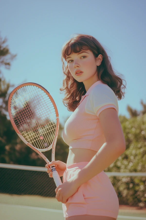 Woman on Tennis Court
