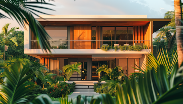 Modern House at Dusk