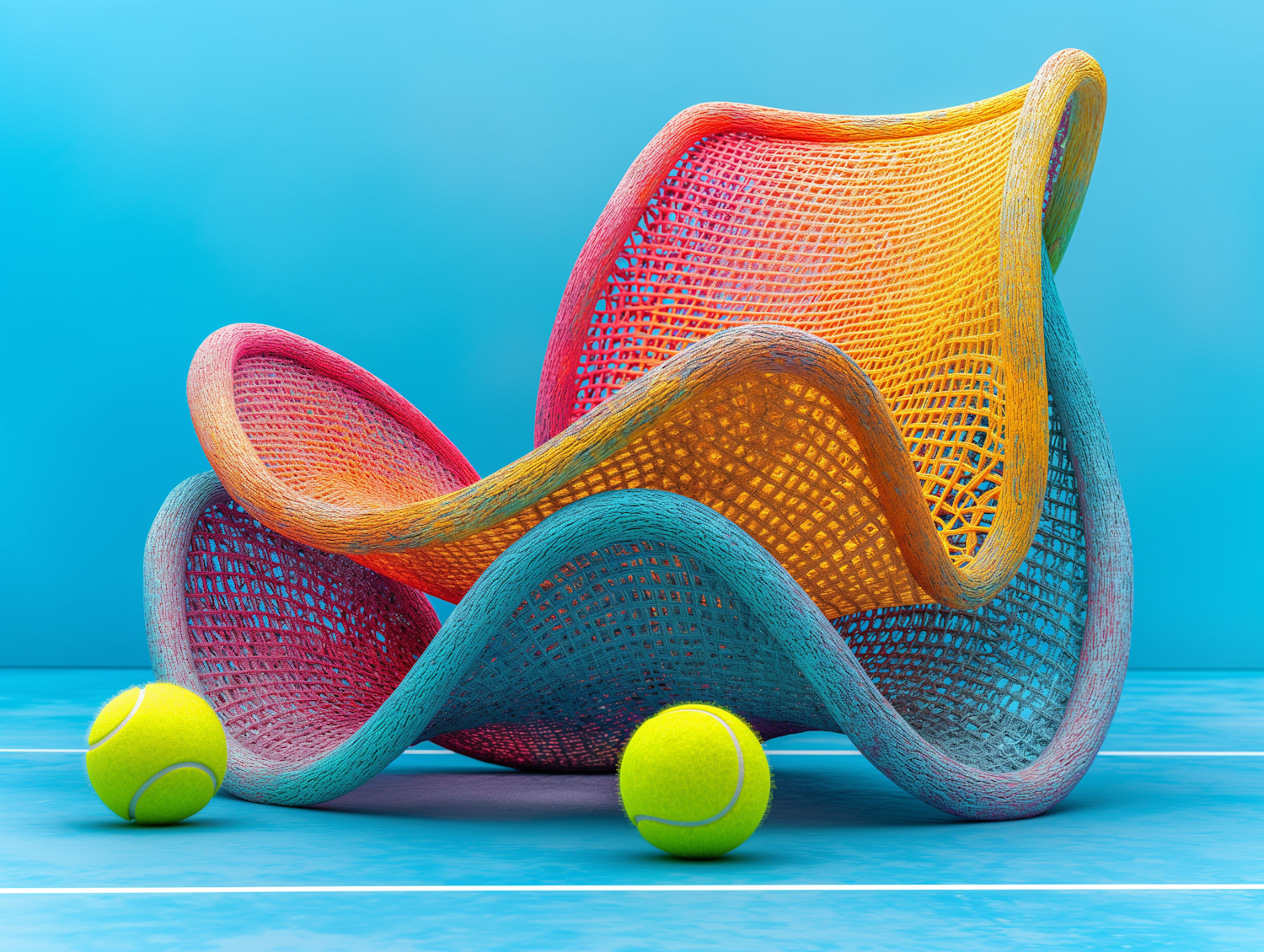 Vibrant Tennis Tapestry Chair