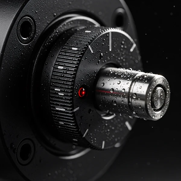 Metallic Rotary Dial Close-Up
