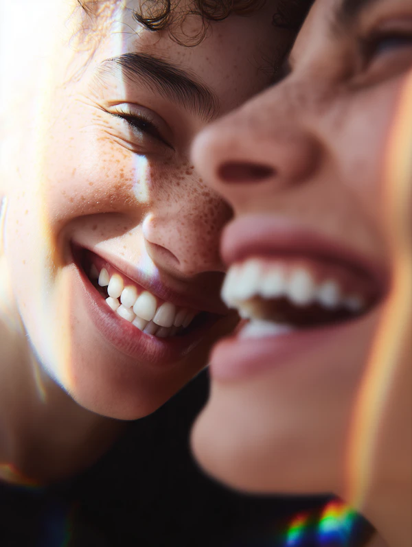 Smiling Pair Close-Up