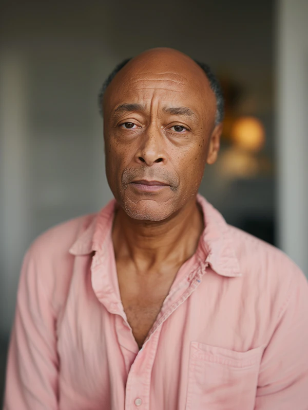 Introspective Portrait of a Middle-Aged Man