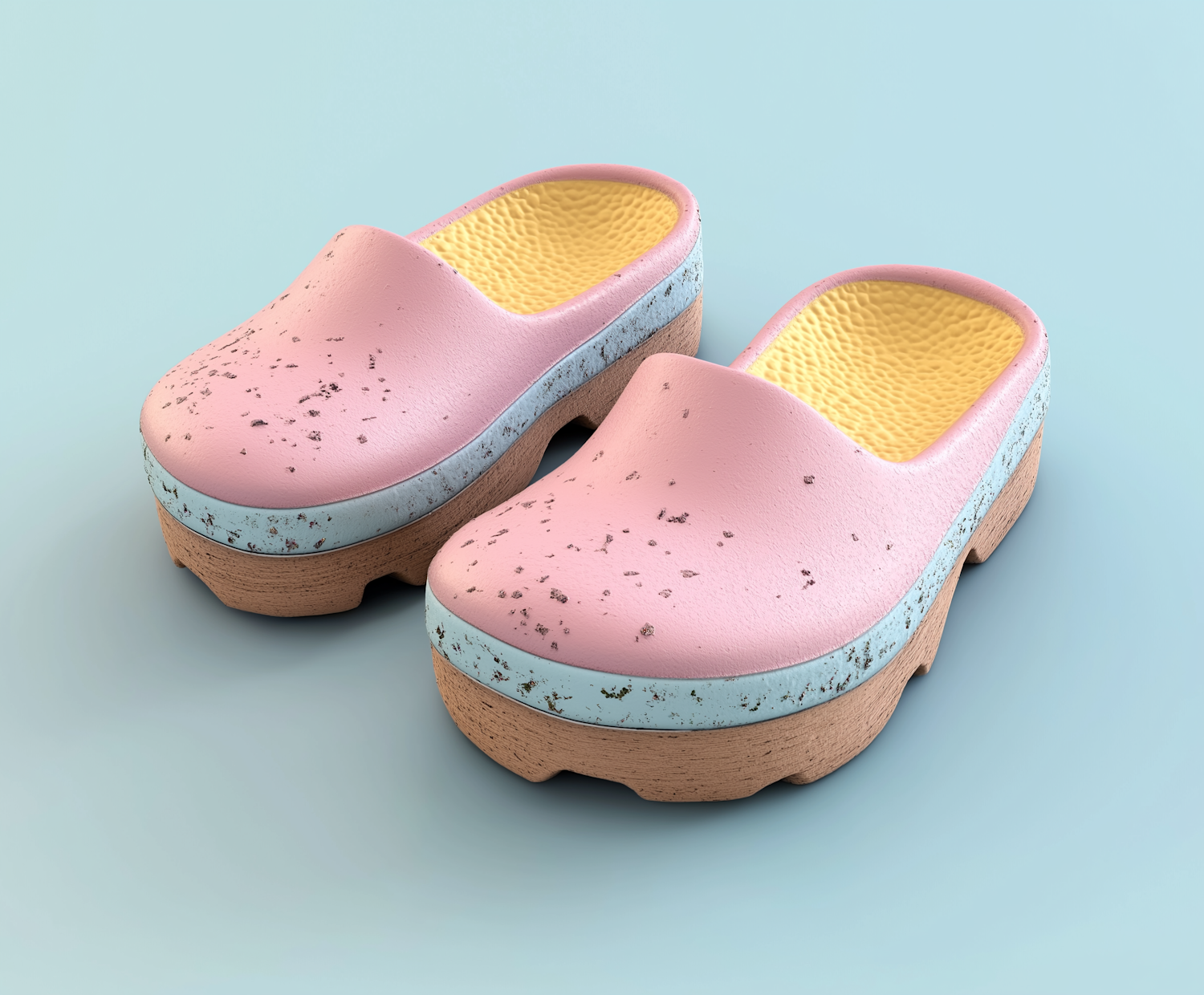 Pink Platform Garden Clogs