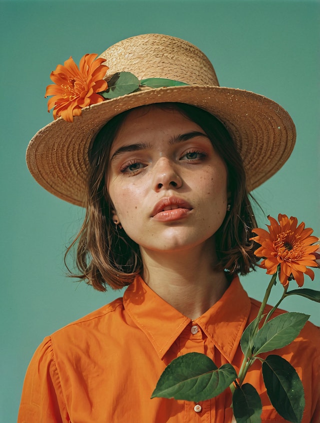 Woman with Orange Flower