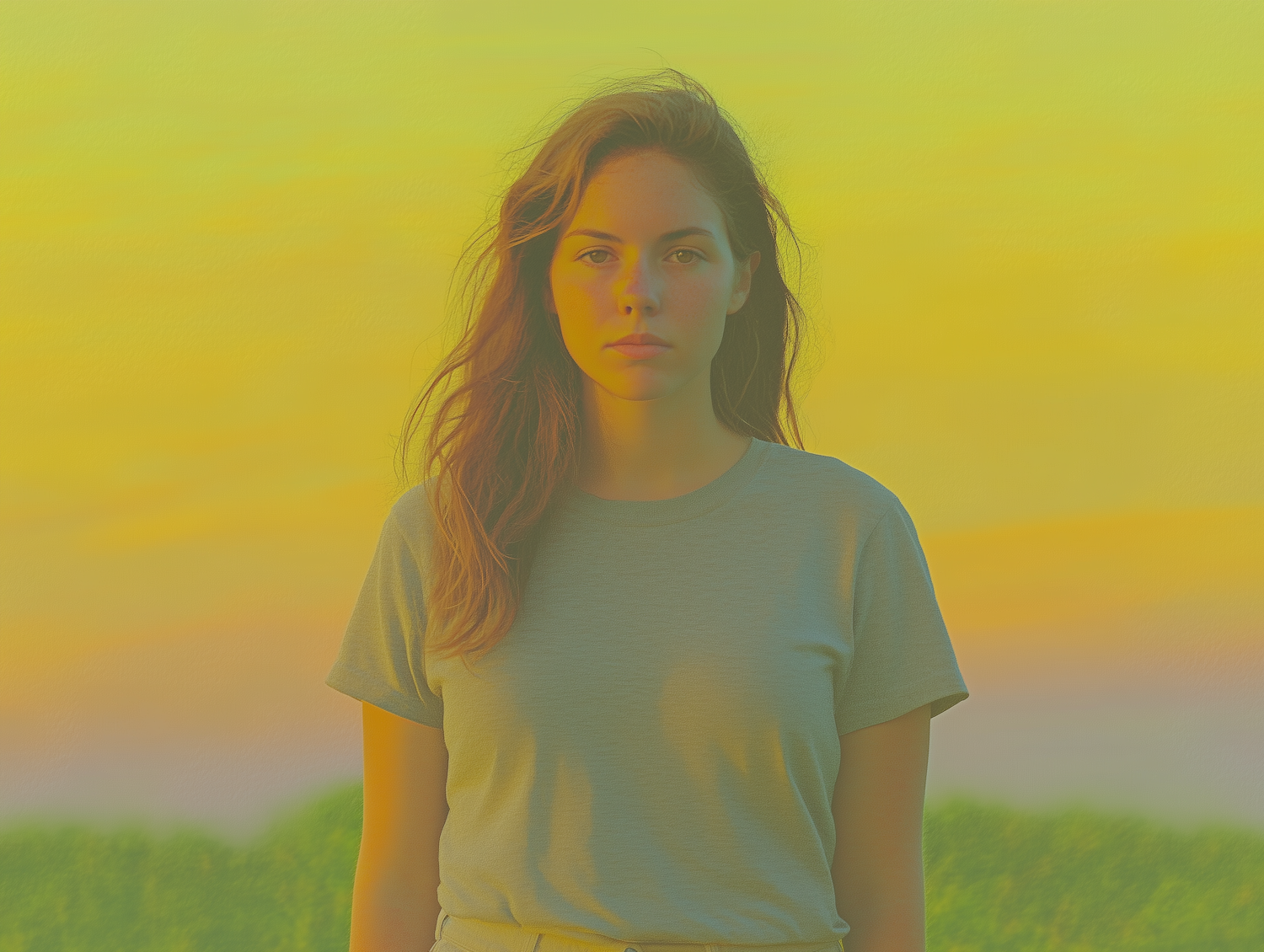 Young Woman Against Gradient Background