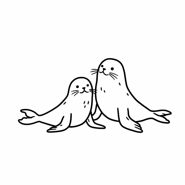 Cartoon Seal Duo