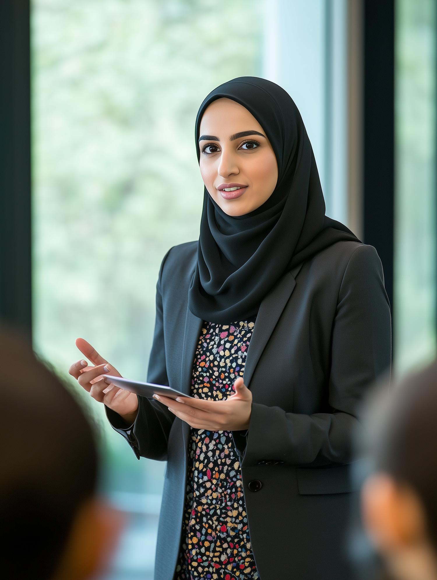 Woman Presenting with Tablet