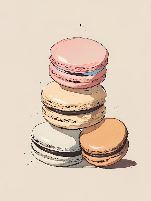 Stack of Colorful Macarons