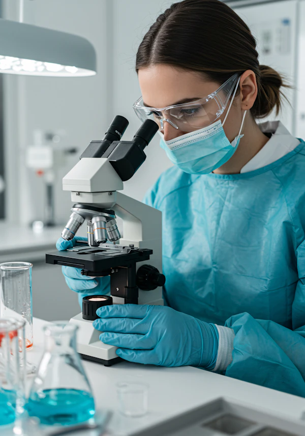Scientist Using Microscope