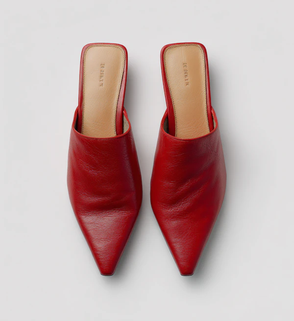Red Leather Mules