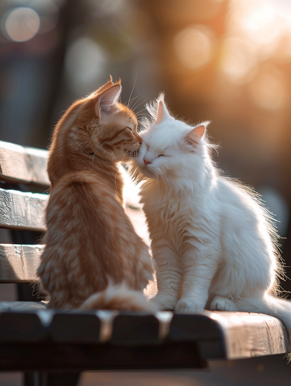 Intimate Moment Between Two Cats